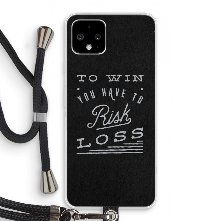 Risk loss: Pixel 4 Transparant Hoesje met koord
