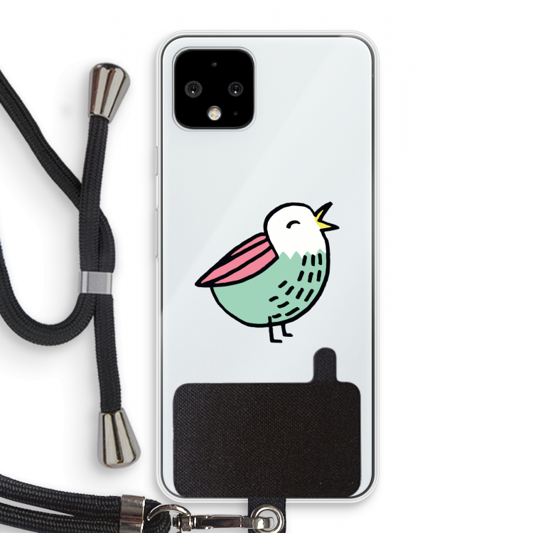 Birdy: Pixel 4 Transparant Hoesje met koord