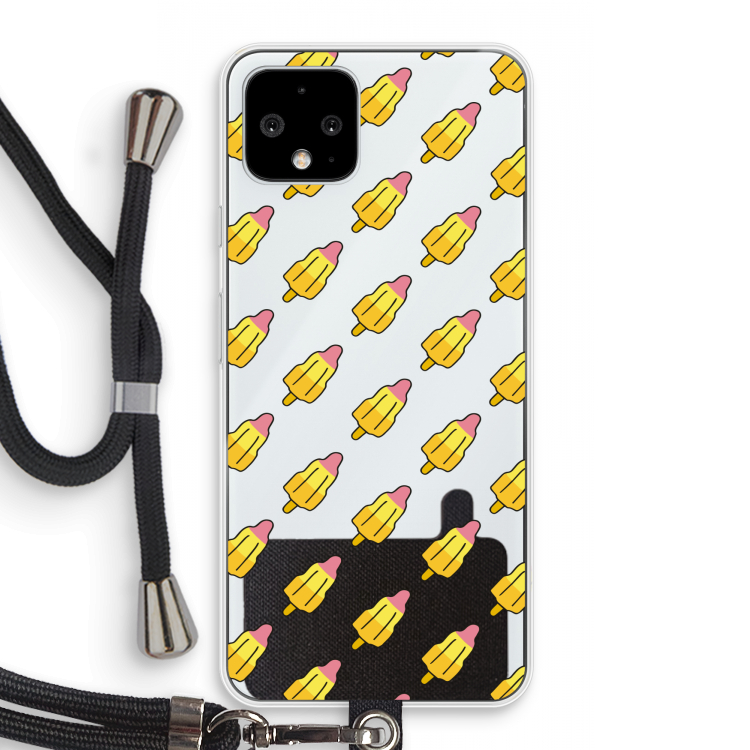 Waterijsjes: Pixel 4 Transparant Hoesje met koord