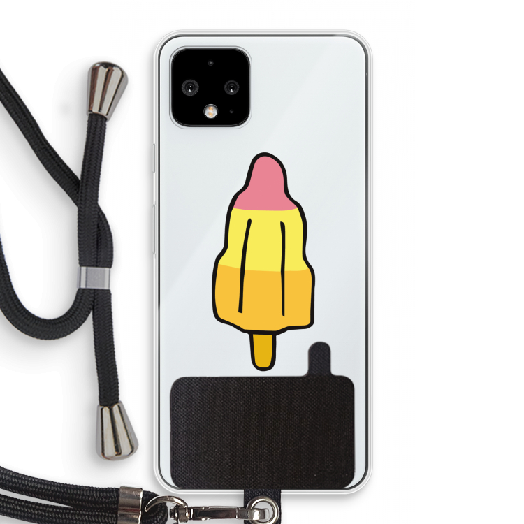 Raketijsje: Pixel 4 Transparant Hoesje met koord