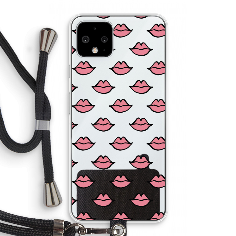 Lipjes: Pixel 4 Transparant Hoesje met koord