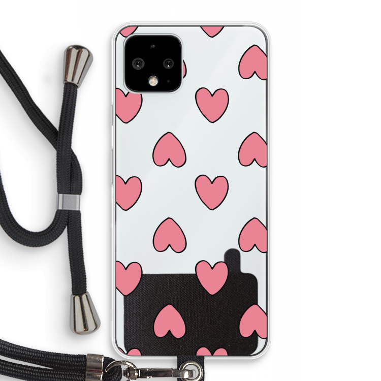 Ondersteboven verliefd: Pixel 4 Transparant Hoesje met koord