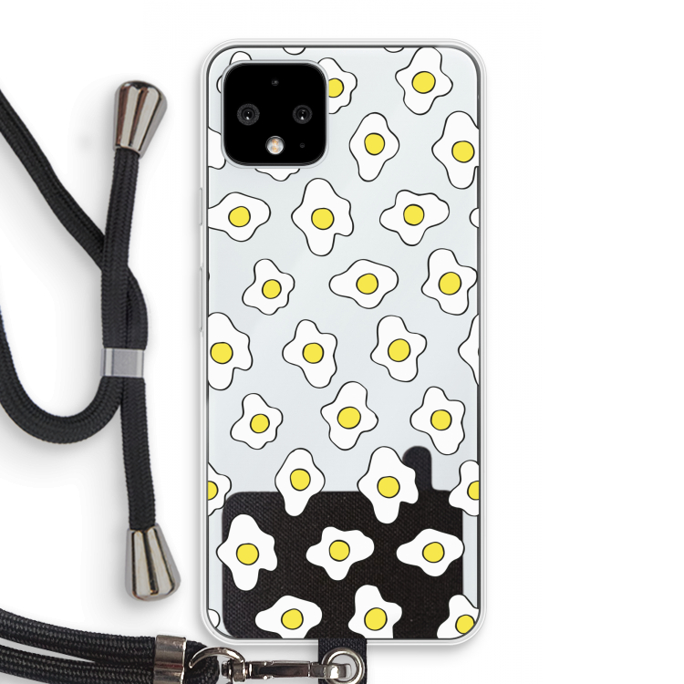 Spiegeleitjes: Pixel 4 Transparant Hoesje met koord