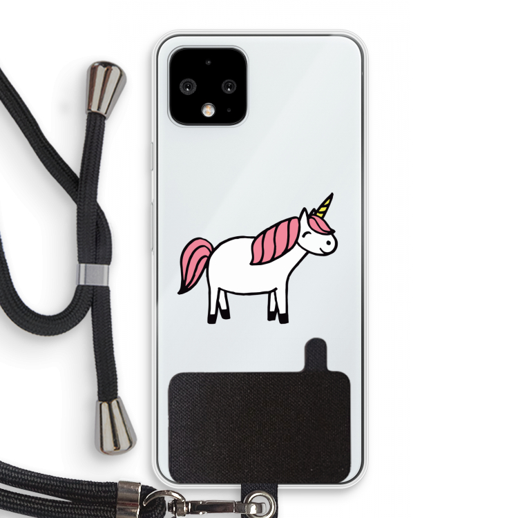 Eenhoorn: Pixel 4 Transparant Hoesje met koord