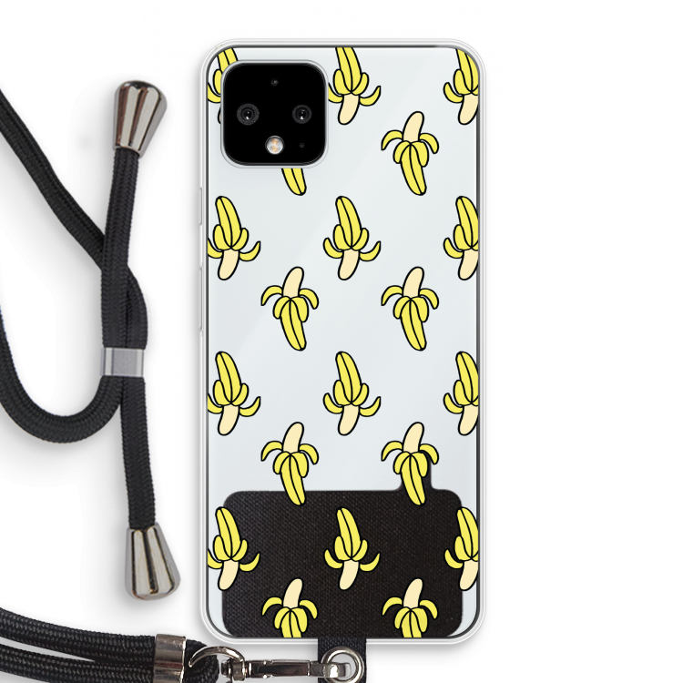Bananas: Pixel 4 Transparant Hoesje met koord