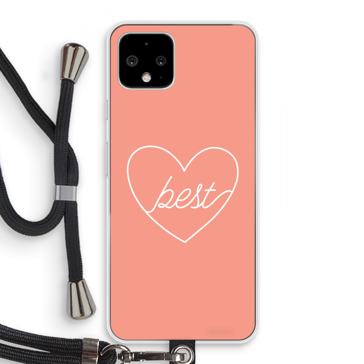 Best heart: Pixel 4 Transparant Hoesje met koord