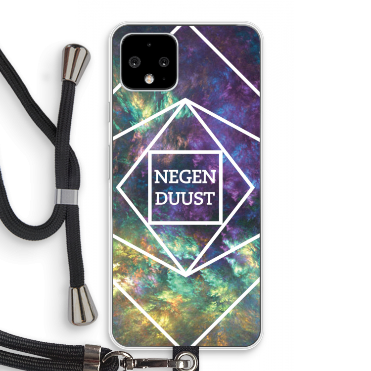 Negenduust ruimte: Pixel 4 Transparant Hoesje met koord