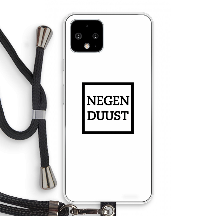 Negenduust vierkant: Pixel 4 Transparant Hoesje met koord