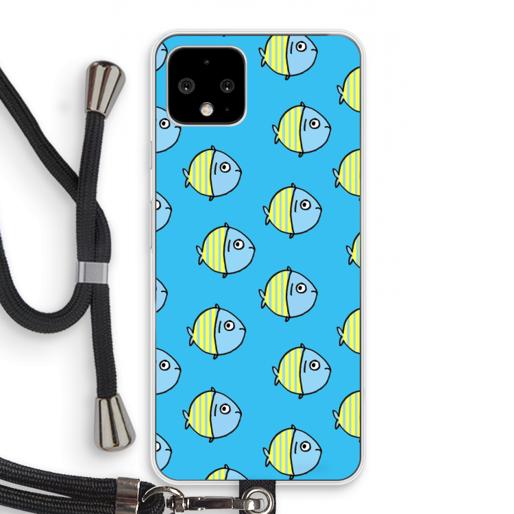 Visjes: Pixel 4 Transparant Hoesje met koord