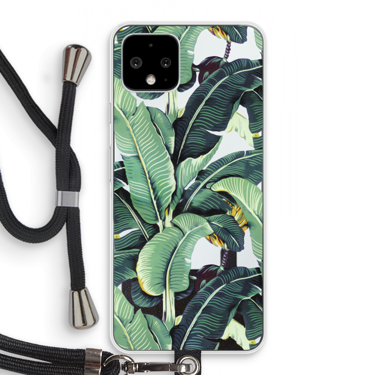Bananenbladeren: Pixel 4 Transparant Hoesje met koord