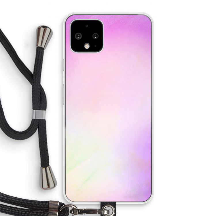 Flow mist pastel: Pixel 4 Transparant Hoesje met koord