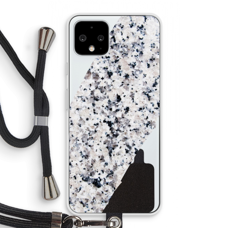 Gespikkelde marmer: Pixel 4 Transparant Hoesje met koord
