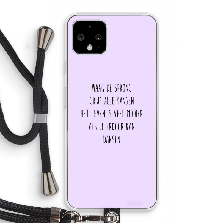 Sprong: Pixel 4 Transparant Hoesje met koord