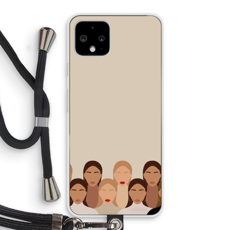 Girls girls girls: Pixel 4 Transparant Hoesje met koord