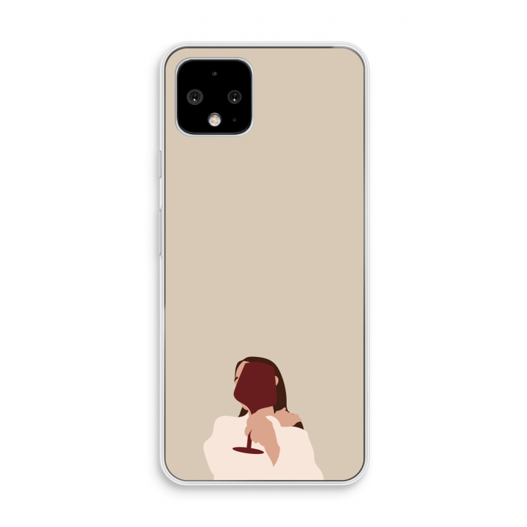 I drink wine: Pixel 4 Transparant Hoesje