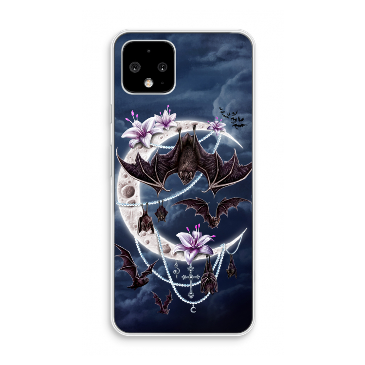 Vleermuizen Maan: Pixel 4 Transparant Hoesje