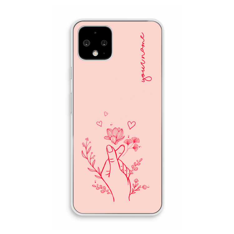 Giving Flowers: Pixel 4 Transparant Hoesje