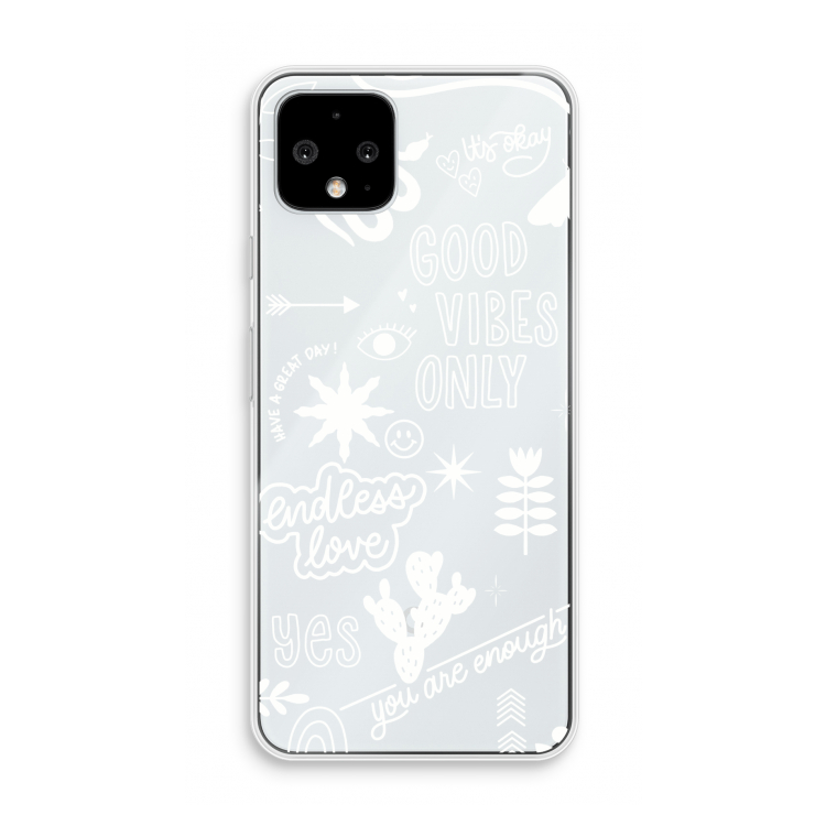 Good vibes: Pixel 4 Transparant Hoesje