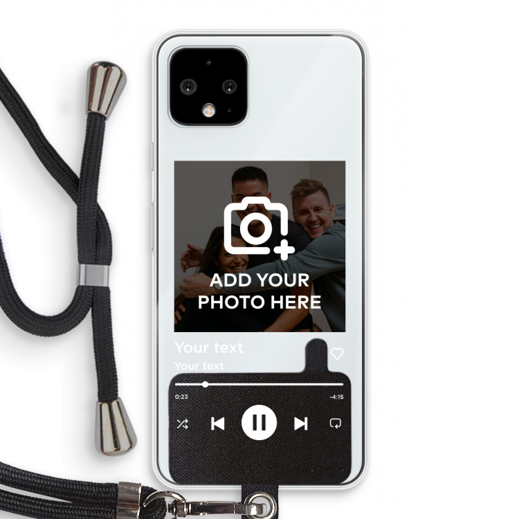 Music Player: Pixel 4 Transparant Hoesje met koord
