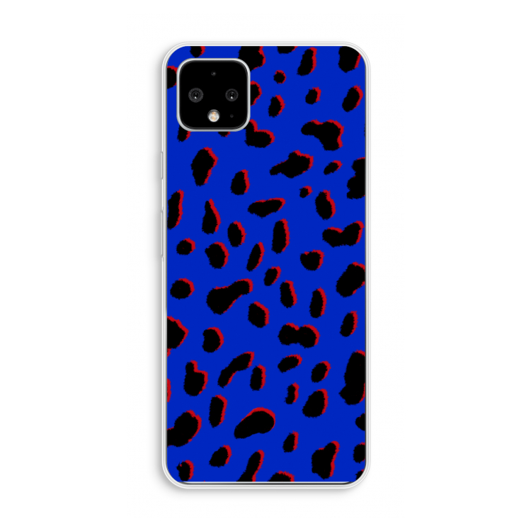 Blue Leopard: Pixel 4 XL Transparant Hoesje