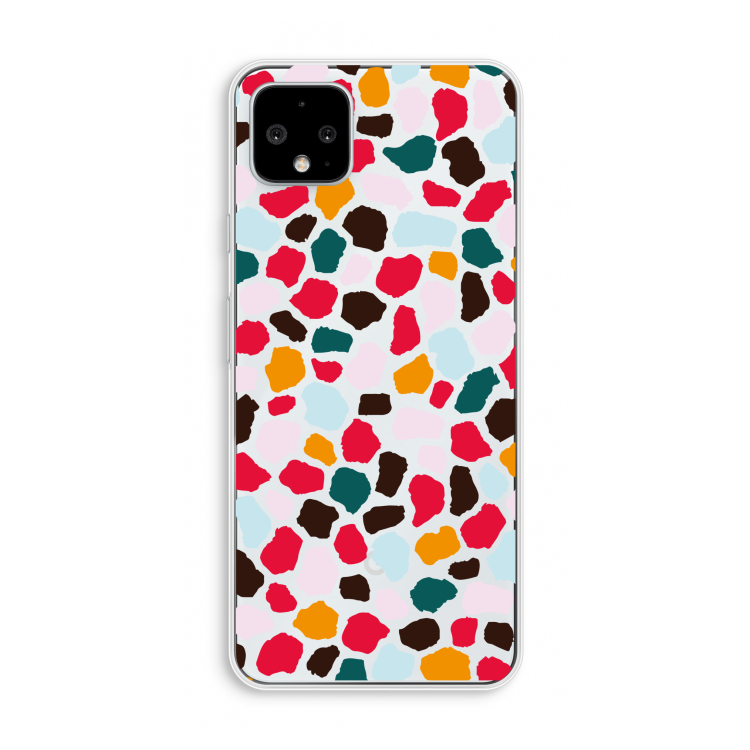 Colored Giraffe: Pixel 4 XL Transparant Hoesje