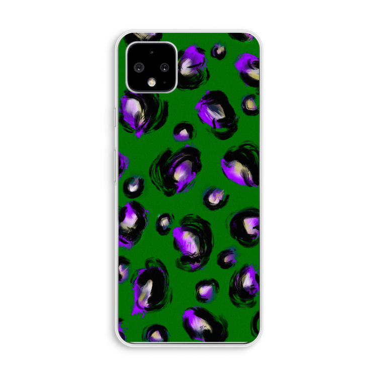 Green Cheetah: Pixel 4 XL Transparant Hoesje