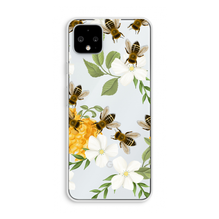 No flowers without bees: Pixel 4 XL Transparant Hoesje