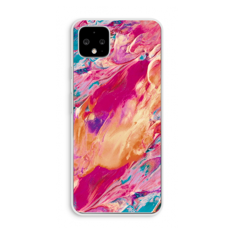 Pastel Echoes: Pixel 4 XL Transparant Hoesje