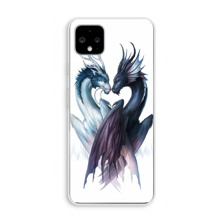 Yin Yang Dragons: Pixel 4 XL Transparant Hoesje