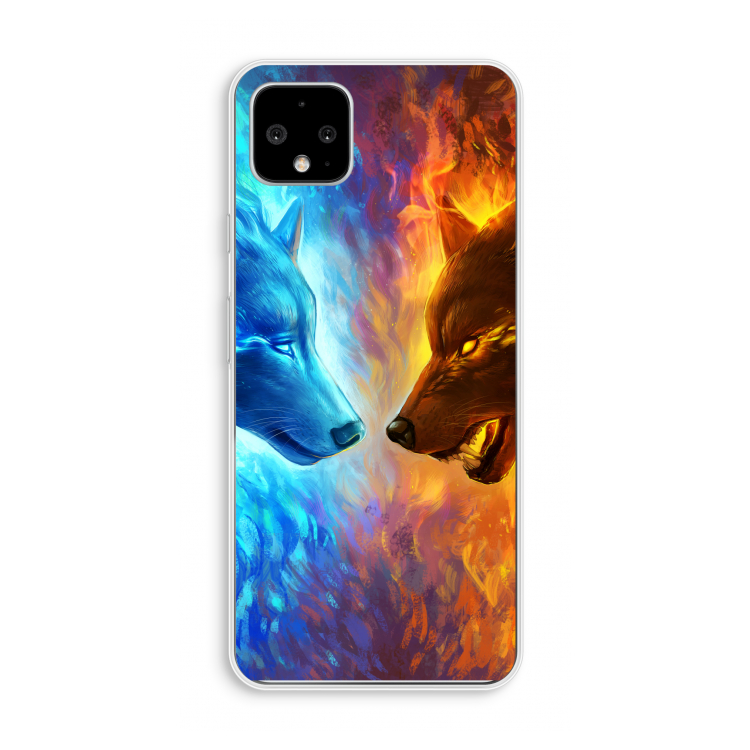 Fire & Ice: Pixel 4 XL Transparant Hoesje