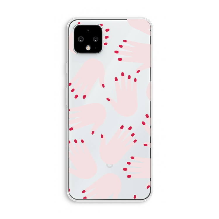 Hands pink: Pixel 4 XL Transparant Hoesje