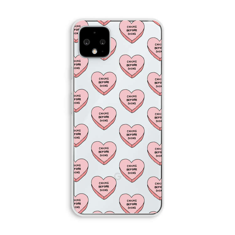Chicks before dicks: Pixel 4 XL Transparant Hoesje