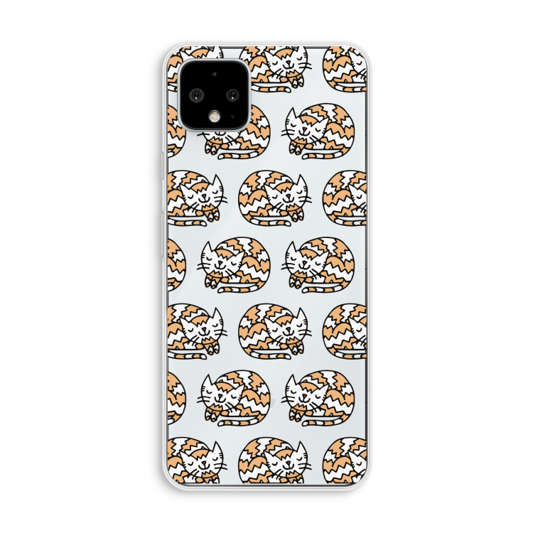 Slapende poes: Pixel 4 XL Transparant Hoesje