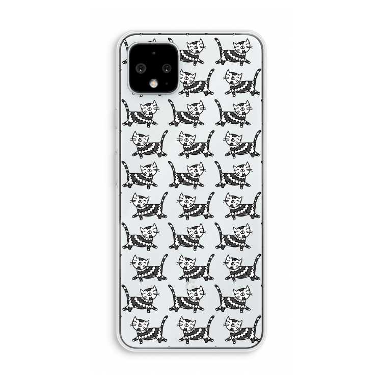 Zwarte poes: Pixel 4 XL Transparant Hoesje