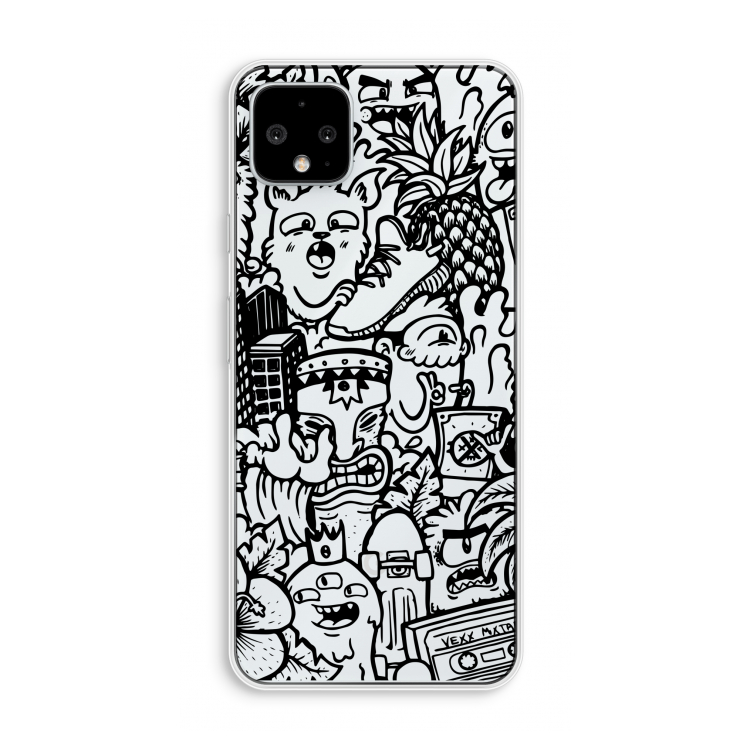 Vexx Black Mixtape: Pixel 4 XL Transparant Hoesje