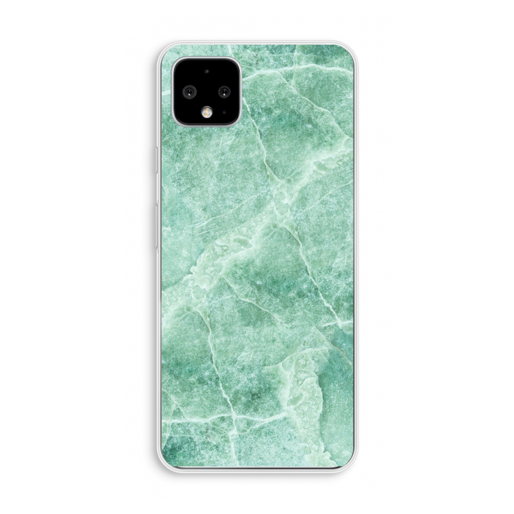 Groen marmer: Pixel 4 XL Transparant Hoesje