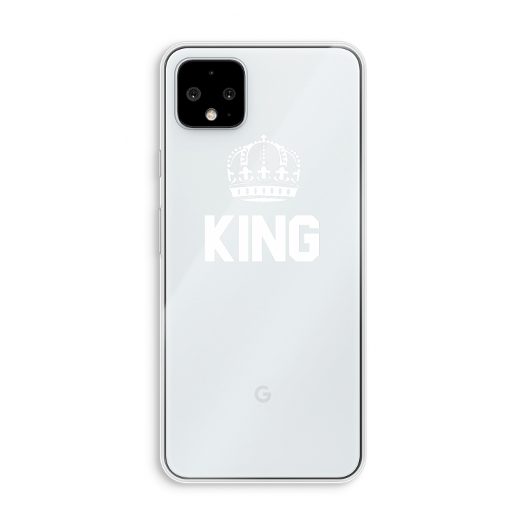 King zwart: Pixel 4 XL Transparant Hoesje
