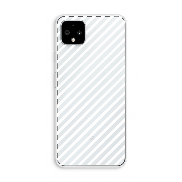 Strepen zwart-wit: Pixel 4 XL Transparant Hoesje