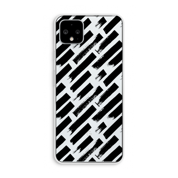 Zwarte vegen: Pixel 4 XL Transparant Hoesje
