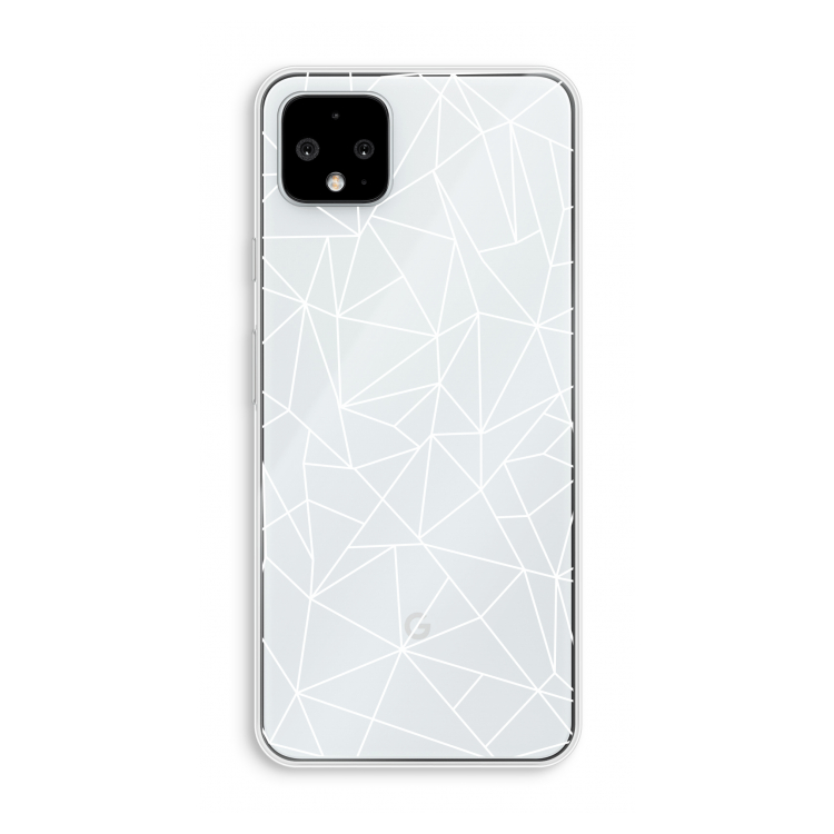Geometrische lijnen wit: Pixel 4 XL Transparant Hoesje