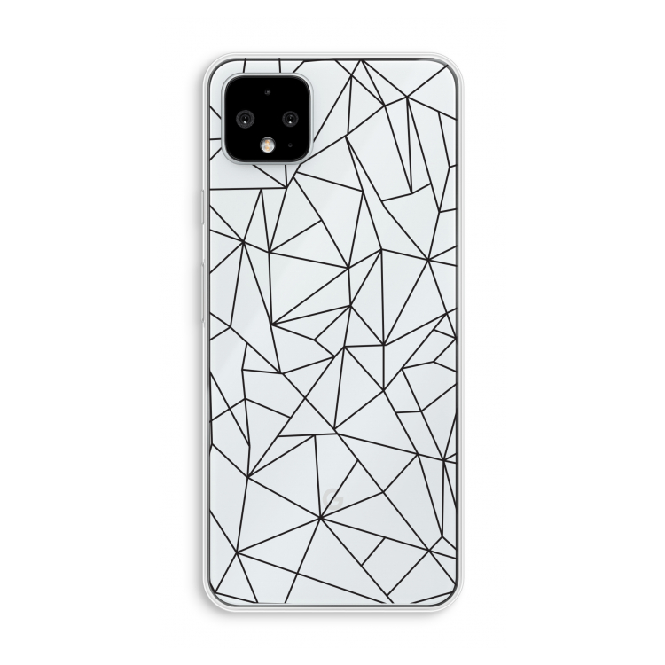 Geometrische lijnen zwart: Pixel 4 XL Transparant Hoesje