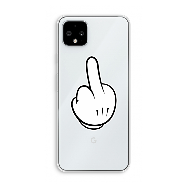 Middle finger white: Pixel 4 XL Transparant Hoesje