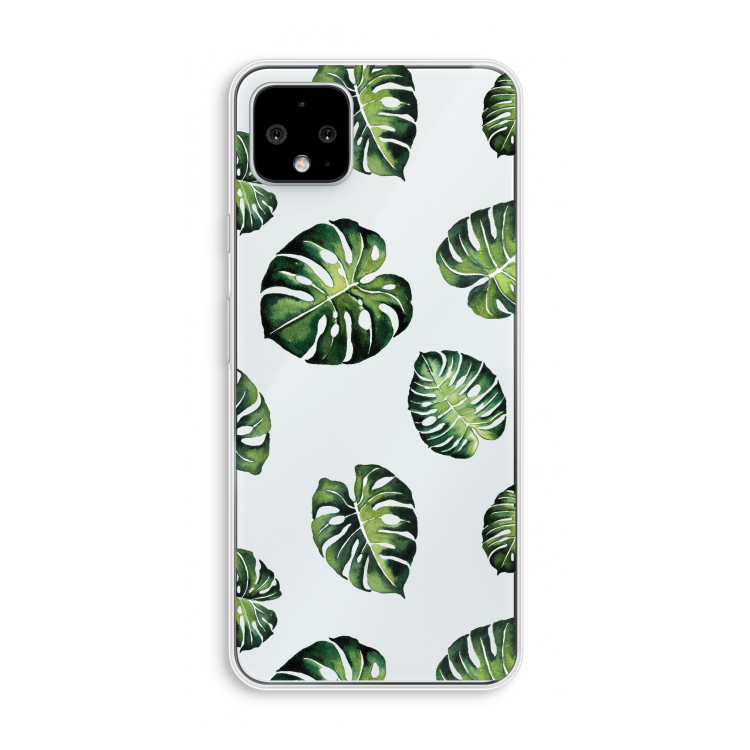 Tropische bladeren: Pixel 4 XL Transparant Hoesje