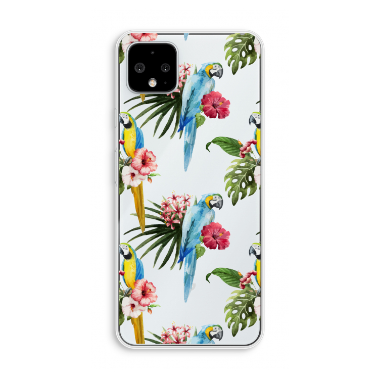Kleurrijke papegaaien: Pixel 4 XL Transparant Hoesje
