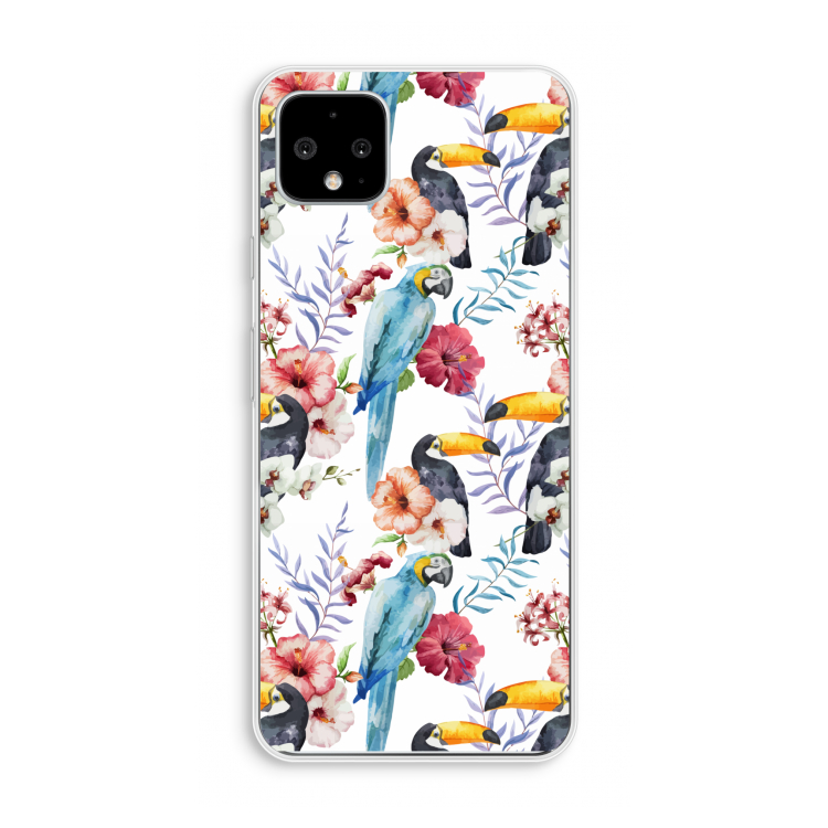 Bloemen tukan: Pixel 4 XL Transparant Hoesje