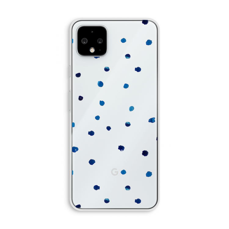Blauwe stippen: Pixel 4 XL Transparant Hoesje