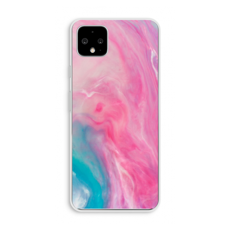 Roze explosie: Pixel 4 XL Transparant Hoesje