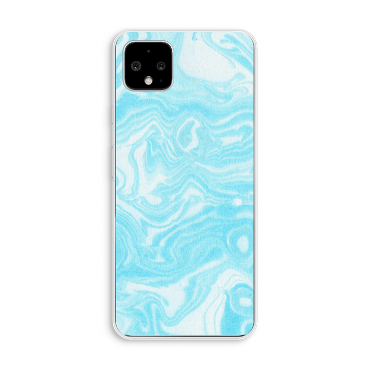 Waterverf blauw: Pixel 4 XL Transparant Hoesje