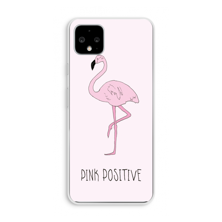 Pink positive: Pixel 4 XL Transparant Hoesje