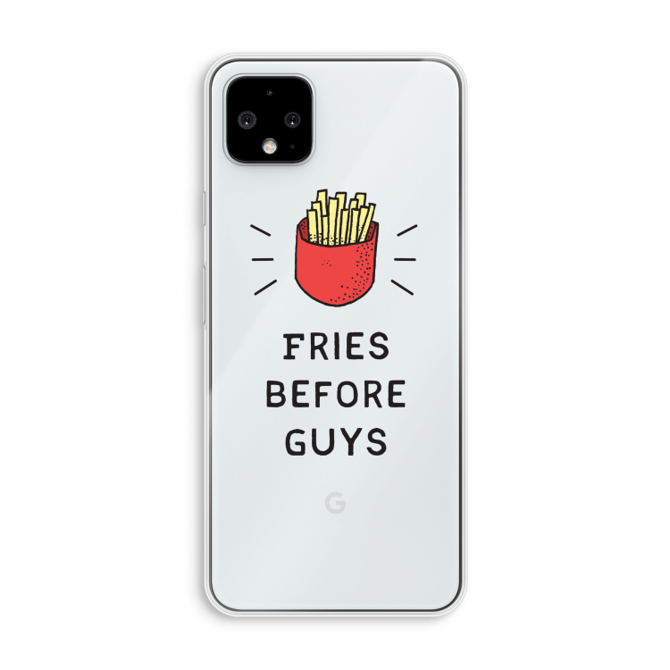 Fries before guys: Pixel 4 XL Transparant Hoesje